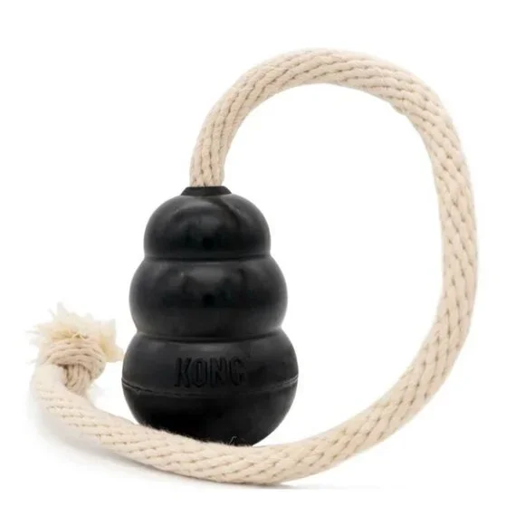 KONG Extreme on Rope Fetch Tug Durable Dog Toy Heavy Chewer Power Chewers NEW - Picture 3 of 11